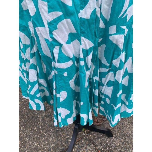 🍒 2/$20 🍒 INC Turquoise and White Pattern Pleated Double Layer Skirt sz 6 - Picture 3 of 4